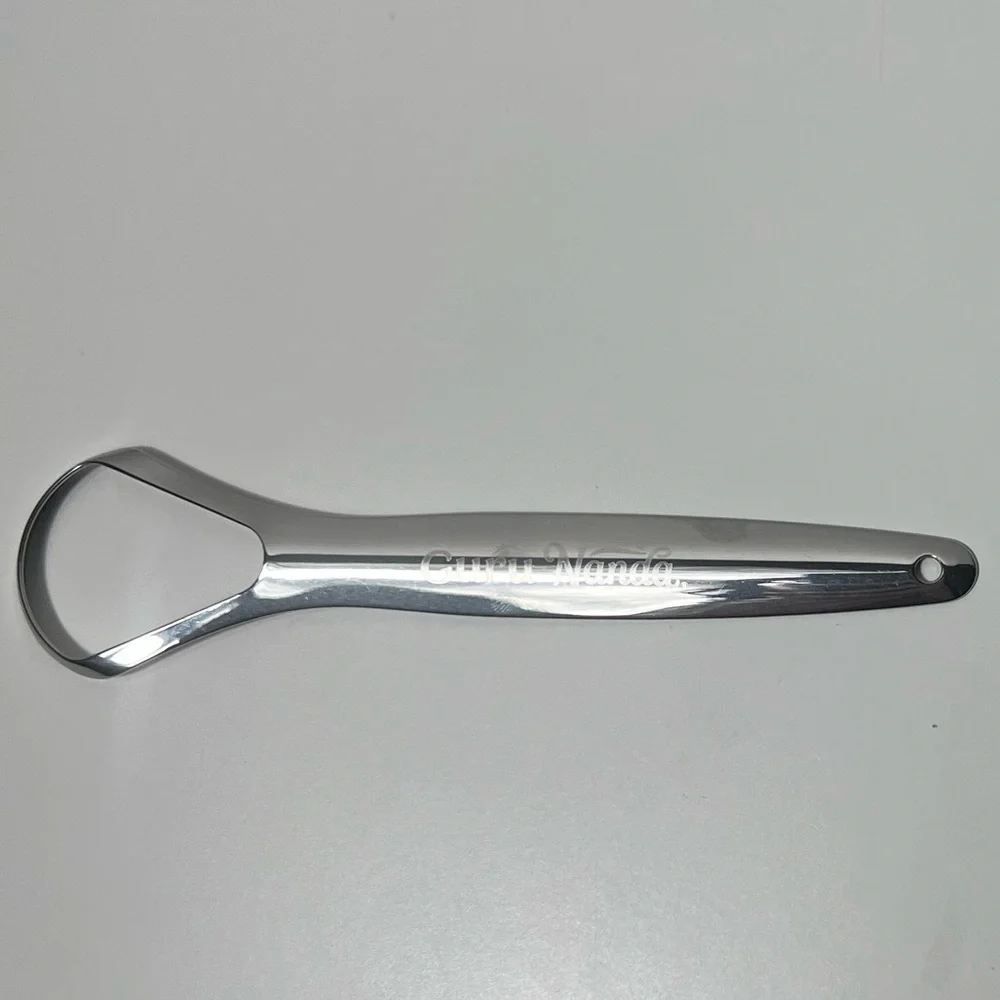GuruNanda Spoon Shaped Stainless Steel Tongue Scraper